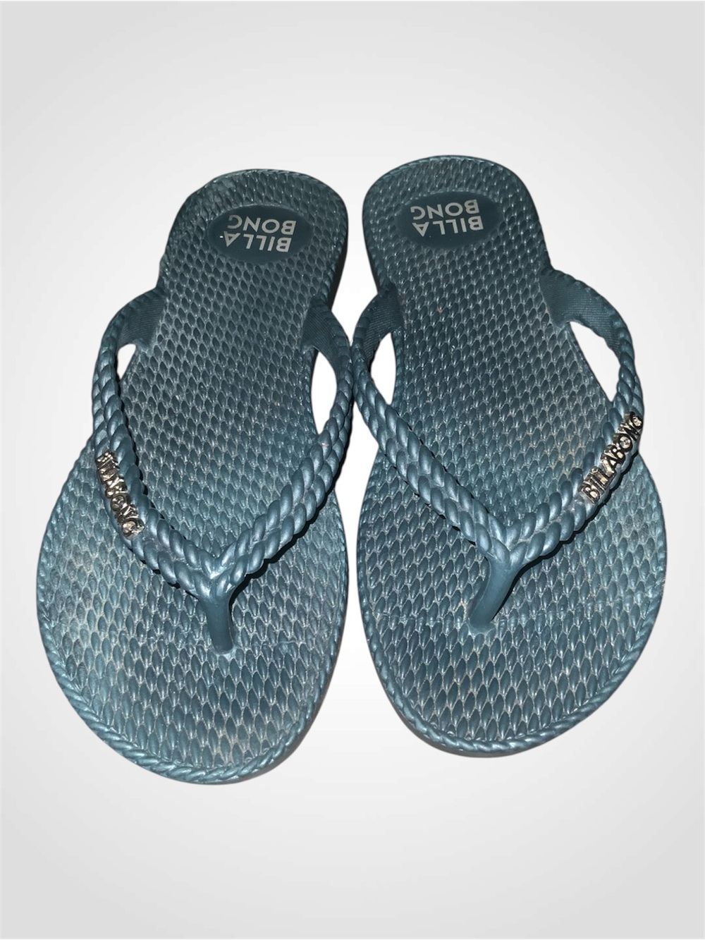 Billabong Women's Teal Braided Strap Thong Sandals Flip Flops 7